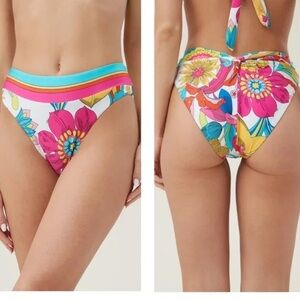TRINA TURK SWIM Fontaine Banded Twist Back High Waist Swim Bottom Size 6 NWT